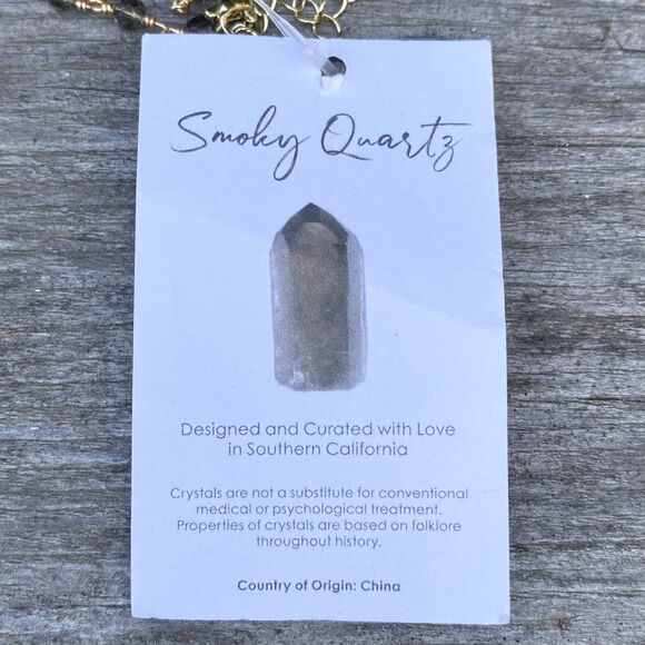 NWT New Aviva Stanoff Smoky Brown Quartz Crystal Bottle Pendant Necklace - Picture 7 of 8